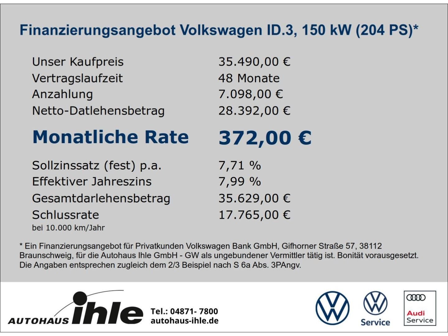 VW ID.3 Pro Performance 58kW/h ACC+NAVI+STANDHZG.